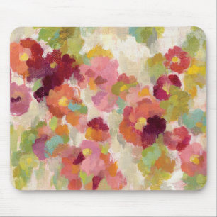 Coral and Emerald Garden Mouse Mat