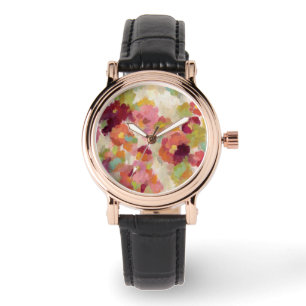Coral and Emerald Garden Watch