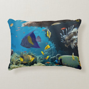 Coral and fish in the Red Sea, Egypt Decorative Cushion