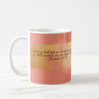 Coral and Gold Bible Scripture  Coffee Mug