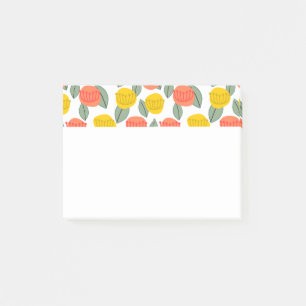 Coral and Gold Flowers  Post-it Notes