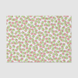 Coral and Green Butterflies Tissue Paper
