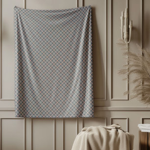 Coral and Grey Check Blanket for Modern Interiors