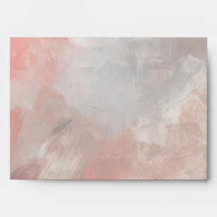 Coral and Grey Modern Abstract Brushstrokes Envelope