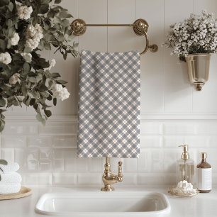 Coral and Grey Towels Stylish Plaid Bathroom Set