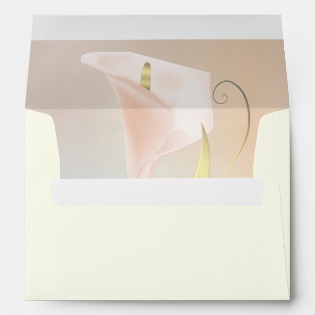 Coral and Ivory Calla Lily Wedding Envelope (Back (Bottom))