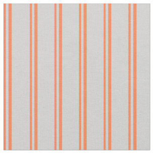Coral and Light Grey Coloured Pattern Fabric