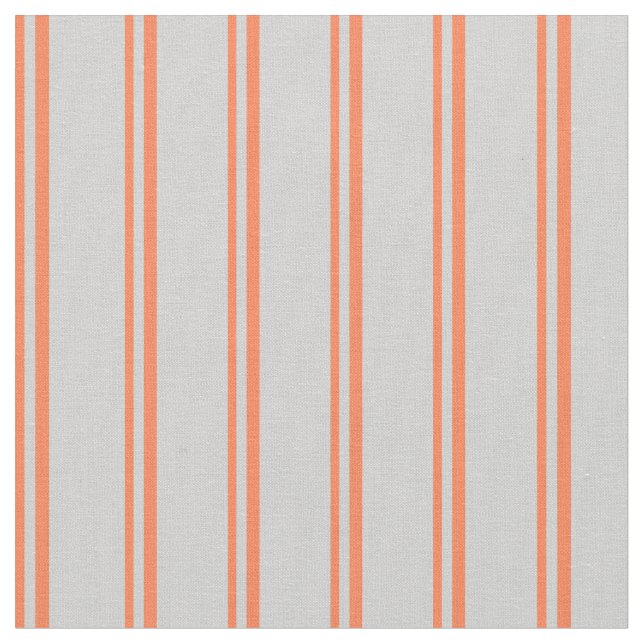 Coral and Light Grey Coloured Pattern Fabric (Close Up)