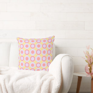 Coral And Lilac Doughnuts With Filling On Ochre Cushion
