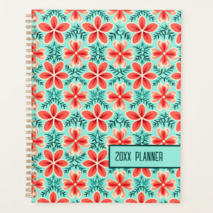 Coral and Mint Floral Planner