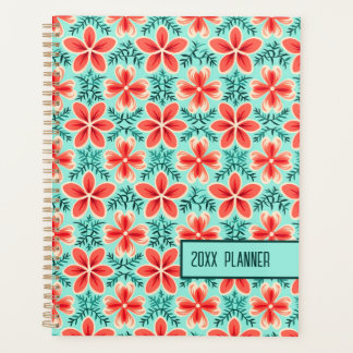 Coral and Mint Floral  Planner