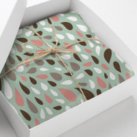 Coral and Mint Raindrops Pattern