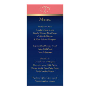 Coral and Navy Gold Hearts - Menu