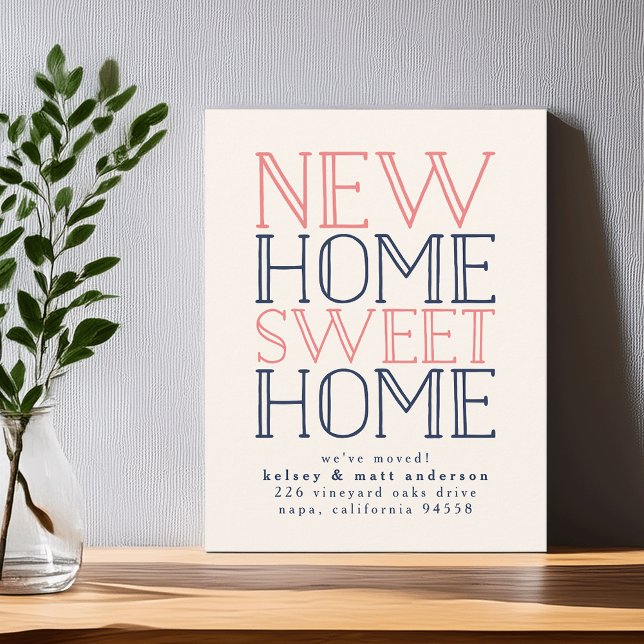 Coral and Navy Typography Moving Announcement (Creator Uploaded)