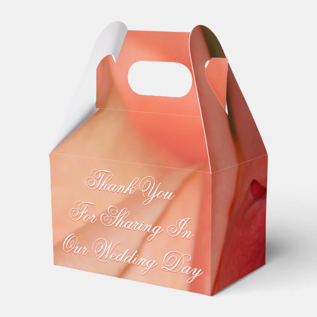 Coral And Peach Favour Box (Front Side)