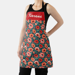 Coral and Pink Chinoiserie Apron
