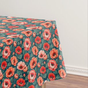 Coral and Pink Chinoiserie Tablecloth