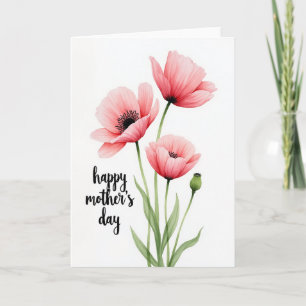 Coral And Pink Floral Card