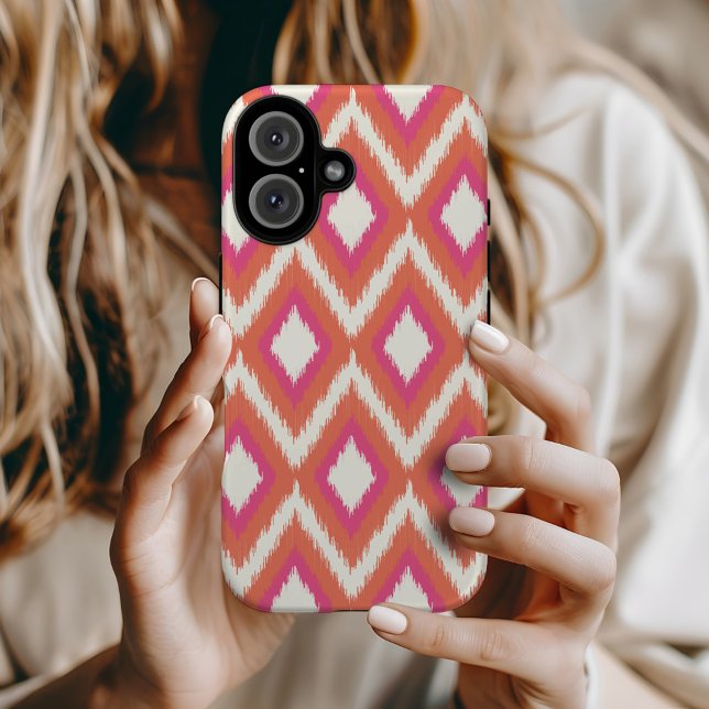 Coral and Pink Tribal Ikat Case-Mate iPhone Case (Creator Uploaded)