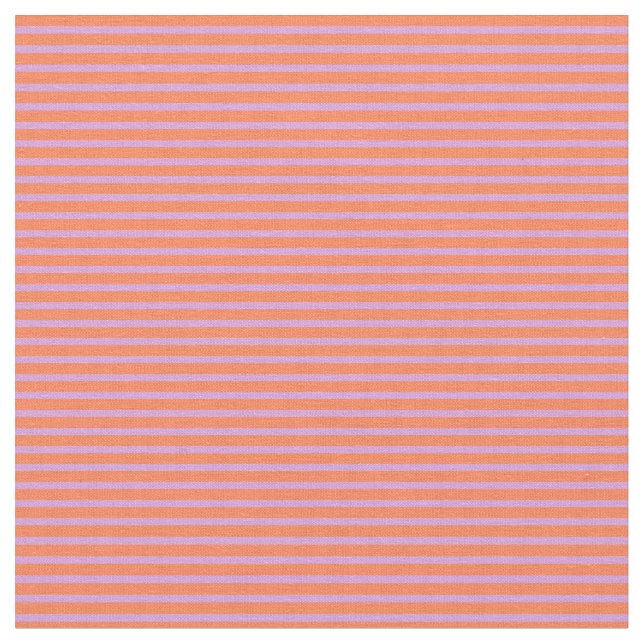 Coral and Plum Stripes Pattern Fabric (Close Up)