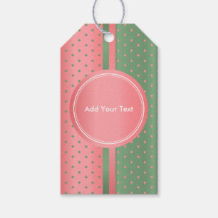 Coral and Sage Green Polka Dots Gift Tags