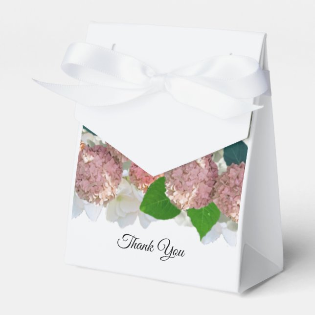 Coral and Salmon Mixed Floral Favour Box (Front Side)