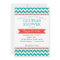 Coral and turquoise Chevron Shower Invitation