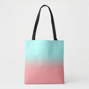Coral and Turquoise Stripes Tote Bag