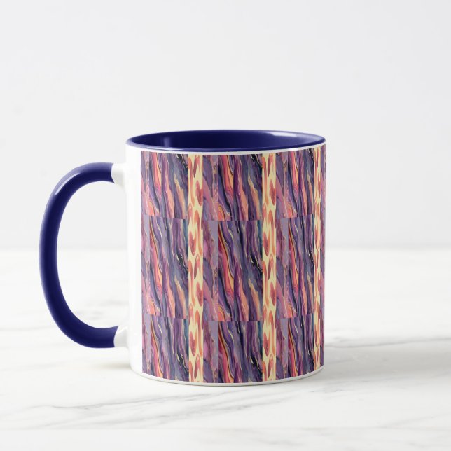 coral and violet pattern mug (Left)