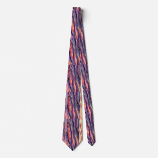 coral and violet pattern tie