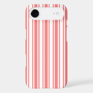 Coral and white candy stripes