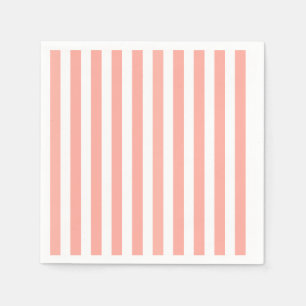 Coral and white candy stripes napkin