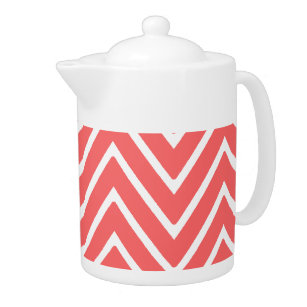 Coral and White Chevron Pattern 2