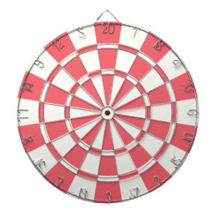 Coral And White Dartboard