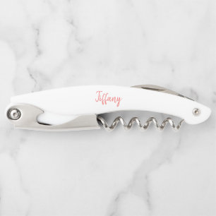 Coral and White Elegance Corkscrew
