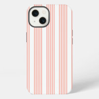 Coral and white five stripe pattern