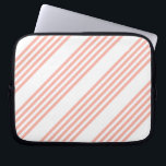 Coral and white five stripe pattern laptop sleeve<br><div class="desc">Coral and white five stripe pattern</div>