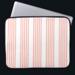 Coral and white five stripe pattern laptop sleeve<br><div class="desc">Coral and white five stripe pattern</div>