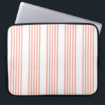 Coral and white five stripe pattern laptop sleeve<br><div class="desc">Coral and white five stripe pattern</div>