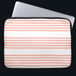Coral and white five stripe pattern laptop sleeve<br><div class="desc">Coral and white five stripe pattern</div>