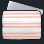 Coral and white five stripe pattern laptop sleeve<br><div class="desc">Coral and white five stripe pattern</div>