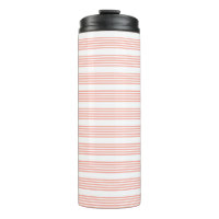 Coral and white five stripe pattern