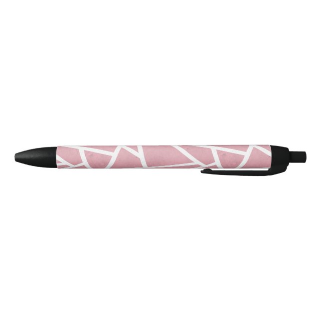 Coral and white mosaic pattern black ink pen (Bottom)