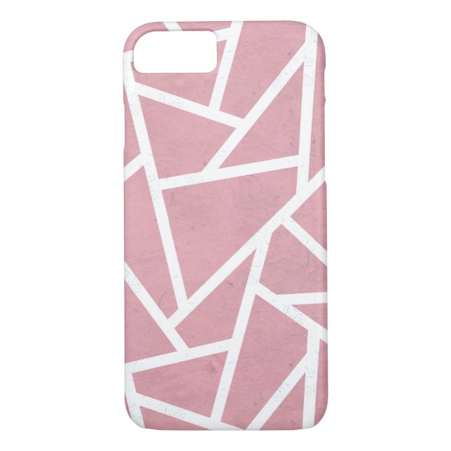 Coral and white mosaic pattern Case-Mate iPhone case (Back)