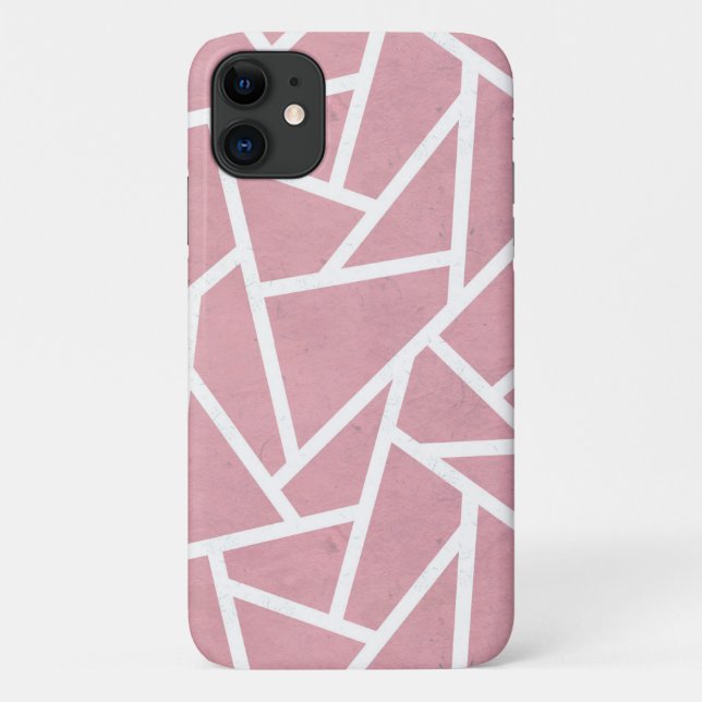 Coral and white mosaic pattern Case-Mate iPhone case (Back)