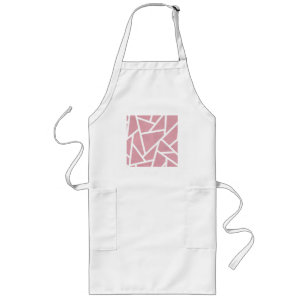 Coral and white mosaic pattern long apron