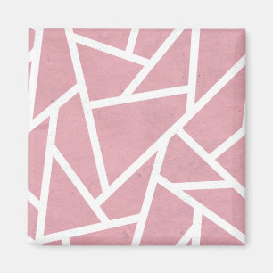 Coral and white mosaic pattern magnet