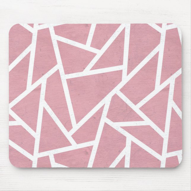Coral and white mosaic pattern mouse mat (Front)