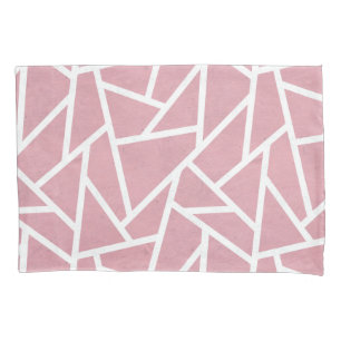 Coral and white mosaic pattern pillowcase