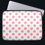 Coral and white polka dots laptop sleeve<br><div class="desc">Coral and white polka dots</div>